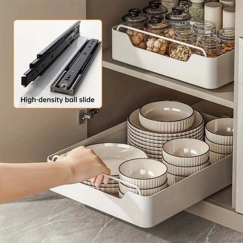 Sliding metal storage basket - sliding,