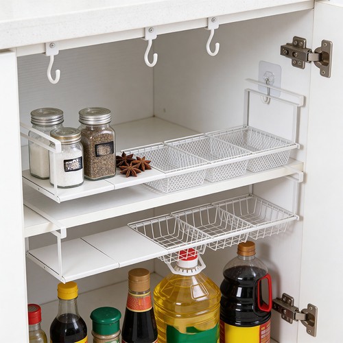 Expandable under shelf - expandable, storage